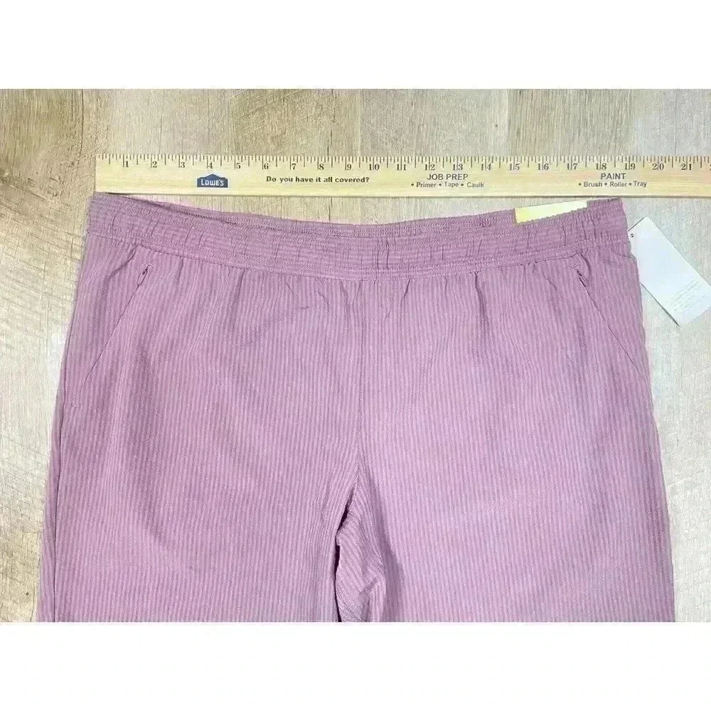 All in Motion Seersucker Shorts Men's Sz 38 Purple Zip Pockets Moisture Wick NEW